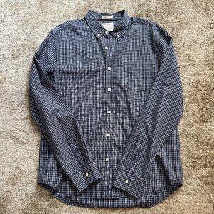Lucky Brand California Fit Blue Plaid Long Sleeve Button-down Shirt Men's Large